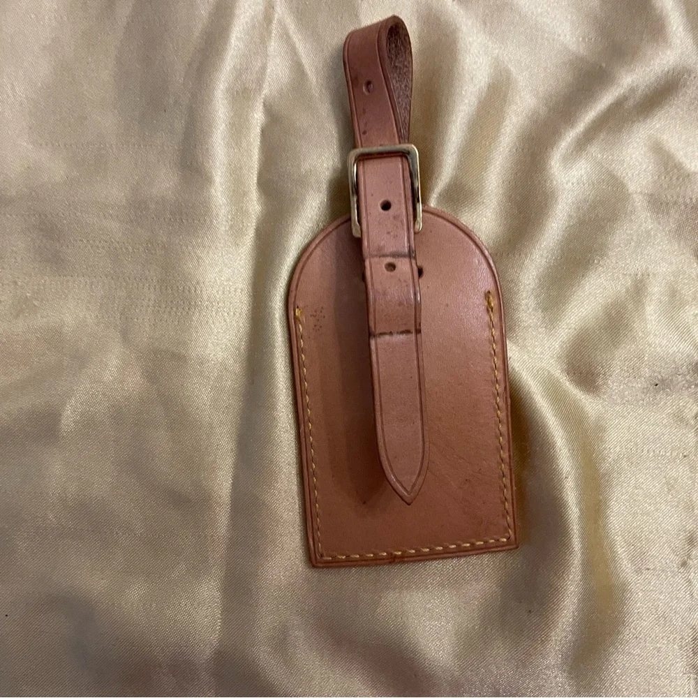Louis Vuitton Tan Leather Bag Tag